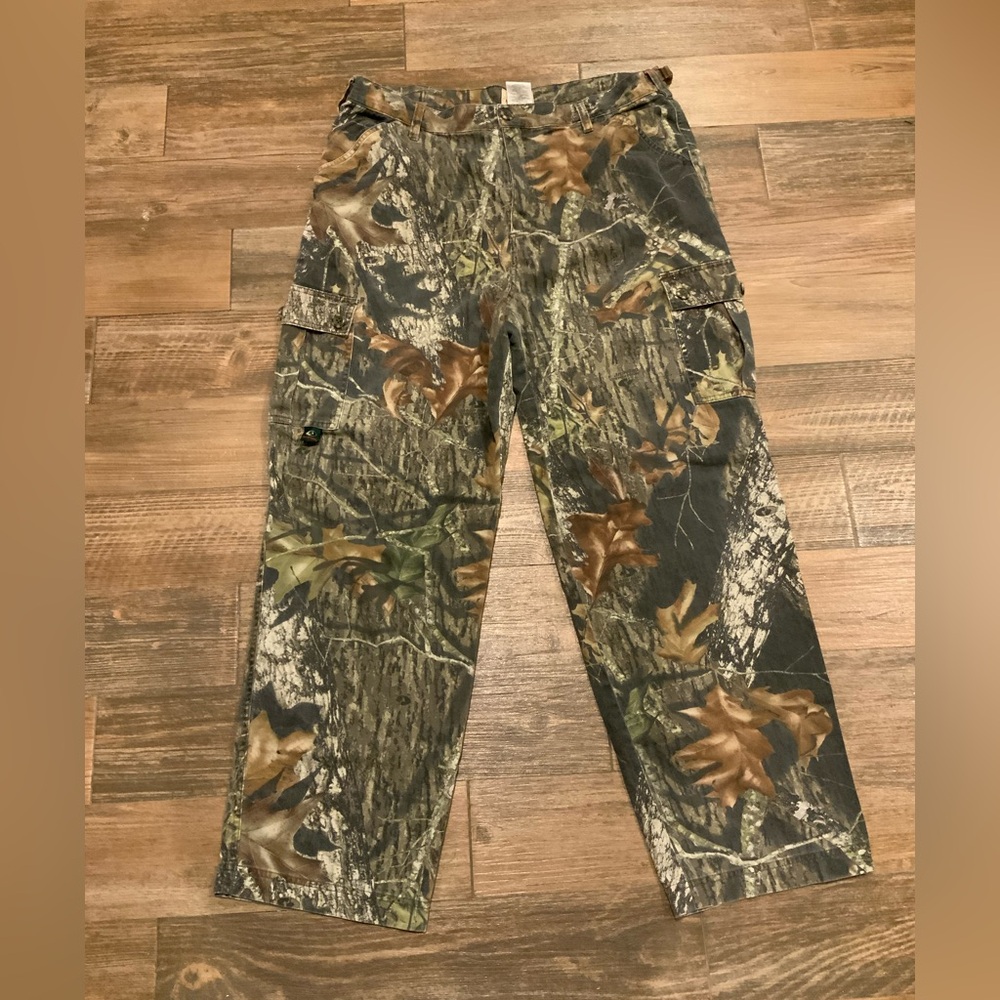 Vintage Mossy Oak Break Up Camo Men Cargo Pants Size Large-Camouflage Leaves